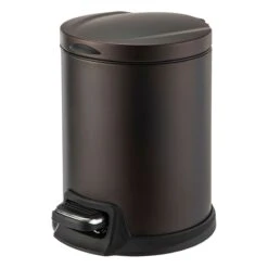Brown Stainless Steel Round Pedal Bin, 5l