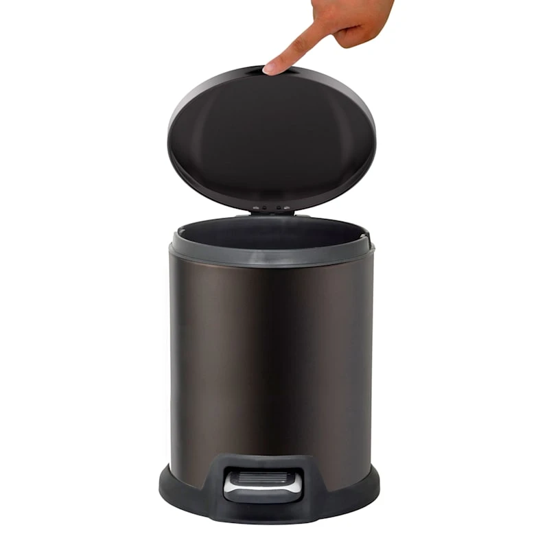 Brown Stainless Steel Round Pedal Bin, 5l 6 Brown Stainless Steel Round Pedal Bin, 5l - Image 6