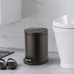 Brown Stainless Steel Round Pedal Bin, 5l 13 Brown Stainless Steel Round Pedal Bin, 5l -Furniture Store brown stainless steel round pedal bin 5l 6