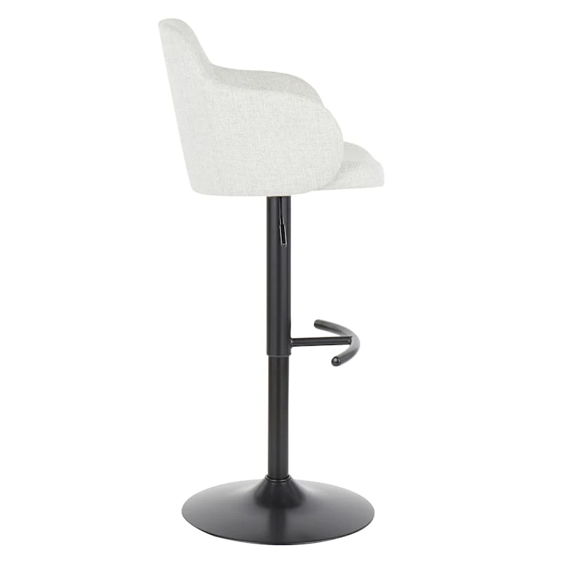 Bryce Adjustable Barstool, Light Grey 3 Bryce Adjustable Barstool, Light Grey - Image 3