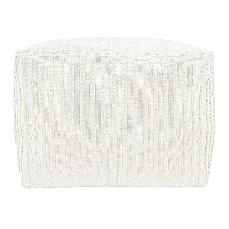 Bubble Dot Striped Pouf, Natural 1 Bubble Dot Striped Pouf, Natural