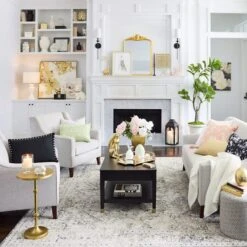 Calvin Gold Metal Accent Table, 22" -Furniture Store calvin gold metal accent table 22 2