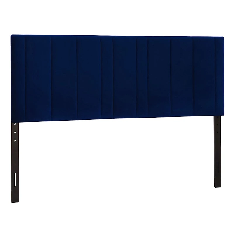 Chandler Channeled Navy Velvet King Headboard 1 Chandler Channeled Navy Velvet King Headboard