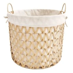 Chevy Natural Wicker Round Storage Basket, Large
