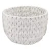 Chunky White Round Fabric Storage Basket, Small