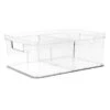 Clear Storage Bin With Divider, Medium