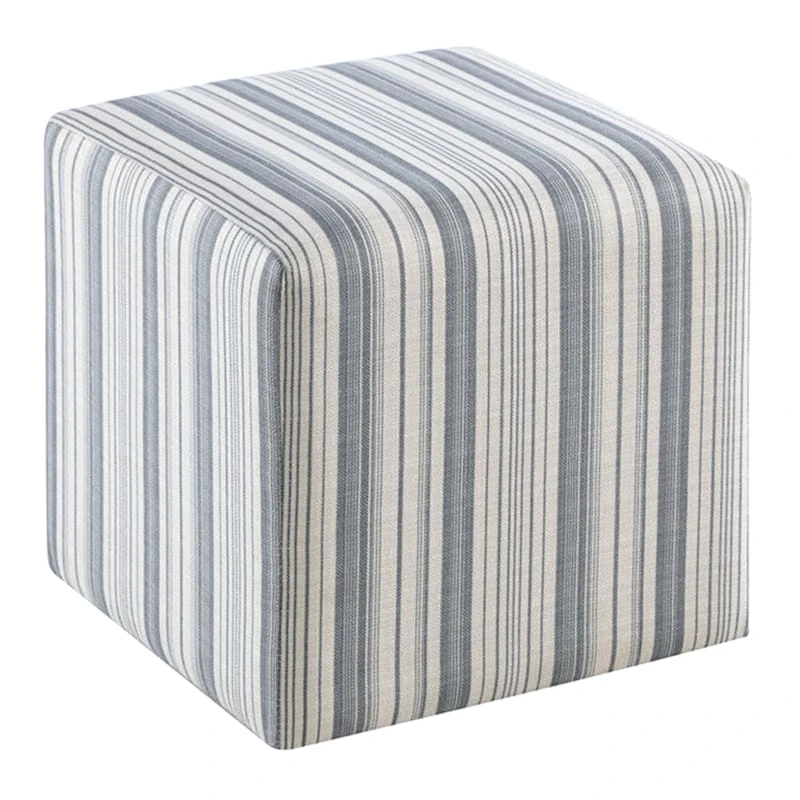 Cottage Striped Ottoman 1 Cottage Striped Ottoman
