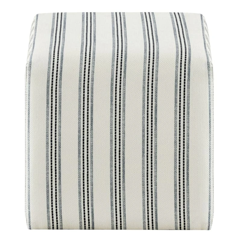 Cottage Thin Striped Ottoman 2 Cottage Thin Striped Ottoman - Image 2