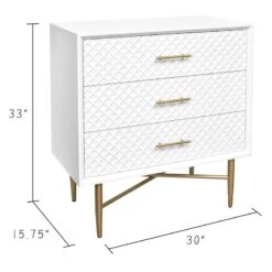 Crosby St 3-Drawer Studio Cabinet, White -Furniture Store crosby st 3 drawer studio cabinet white 3