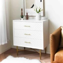 Crosby St 3-Drawer Studio Cabinet, White -Furniture Store crosby st 3 drawer studio cabinet white 4