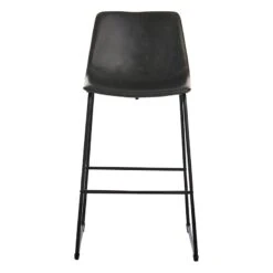 Crosby St Drake Modern Faux Leather Industrial Barstool, Dark Grey -Furniture Store crosby st drake modern faux leather industrial barstool dark grey 1