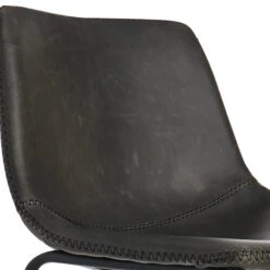 Crosby St Drake Modern Faux Leather Industrial Barstool, Dark Grey -Furniture Store crosby st drake modern faux leather industrial barstool dark grey 4