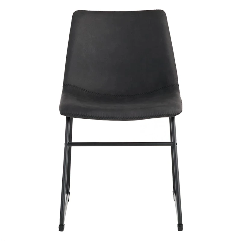 Crosby St Drake Modern Industrial Faux Leather Dining Chair, Grey 2 Crosby St Drake Modern Industrial Faux Leather Dining Chair, Grey - Image 2