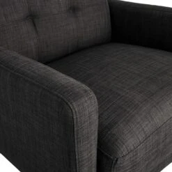 Crosby St Hadley Tufted Back Accent Chair, Charcoal Grey -Furniture Store crosby st hadley tufted back accent chair charcoal grey 3