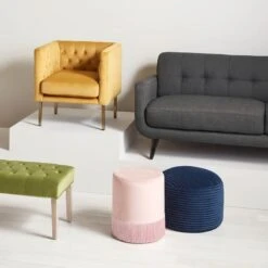 Crosby St Hadley Tufted Back Sofa, Charcoal Grey -Furniture Store crosby st hadley tufted back sofa charcoal grey 4