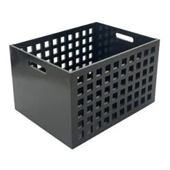 Crosby St Holden Black Wooden Storage Crate, Large