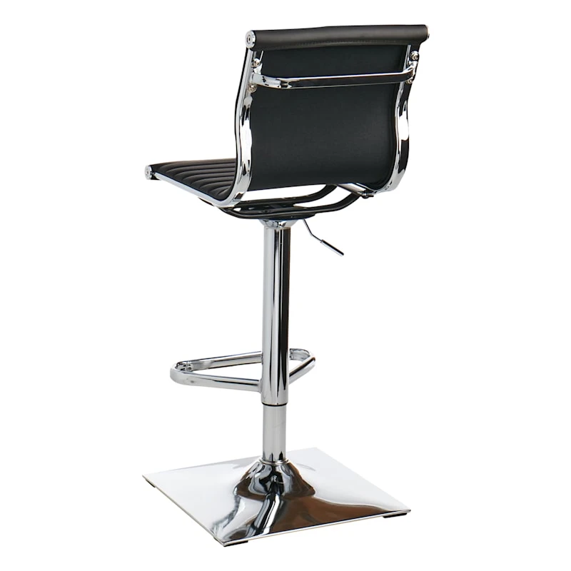 Crosby St Maxwell Adjustable Faux Leather Barstool, Black 2 Crosby St Maxwell Adjustable Faux Leather Barstool, Black - Image 2