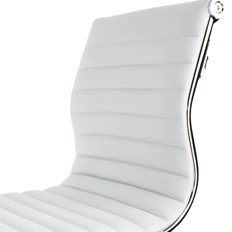 Crosby St Maxwell Adjustable Faux Leather Barstool, White 3 Crosby St Maxwell Adjustable Faux Leather Barstool, White - Image 3