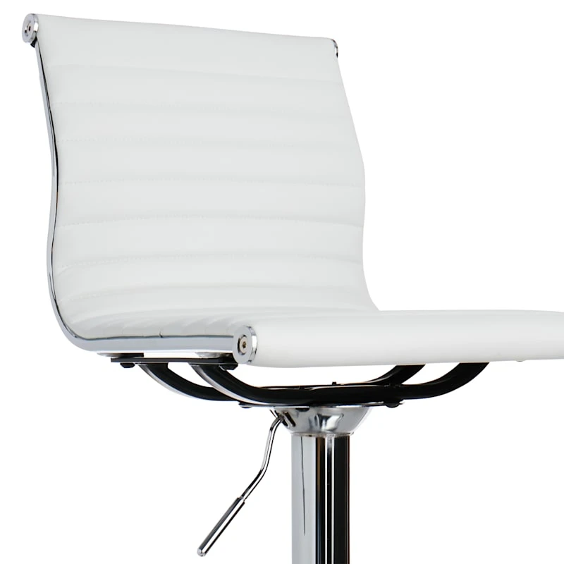 Crosby St Maxwell Adjustable Faux Leather Barstool, White 5 Crosby St Maxwell Adjustable Faux Leather Barstool, White - Image 5