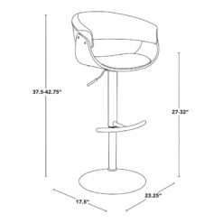 Crosby St Modern Vintage Barstool, Grey 15 Crosby St Modern Vintage Barstool, Grey -Furniture Store crosby st modern vintage barstool grey 7
