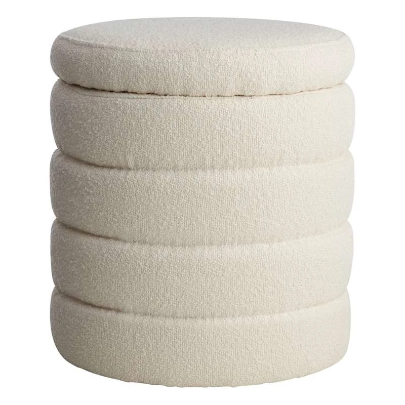 Crosby St Pax Cream Boucle Storage Ottoman 1 Crosby St Pax Cream Boucle Storage Ottoman