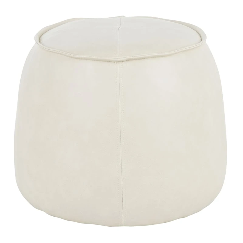 Crosby St Rowan Cream Faux Leather Ottoman 5 Crosby St Rowan Cream Faux Leather Ottoman - Image 5