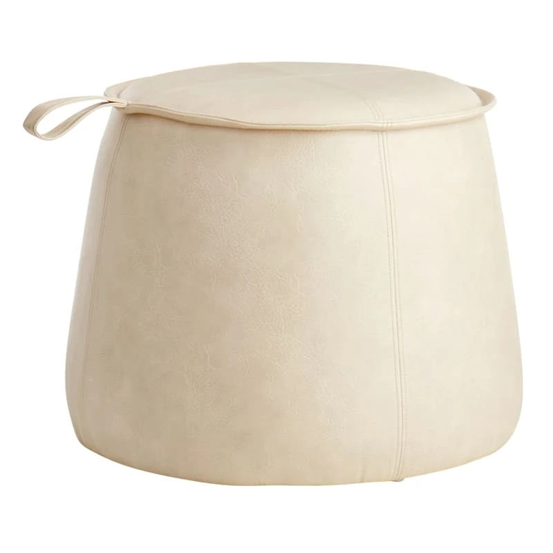Crosby St Rowan Cream Faux Leather Ottoman 1 Crosby St Rowan Cream Faux Leather Ottoman