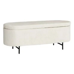 Crosby St Roxie Storage Bench, White