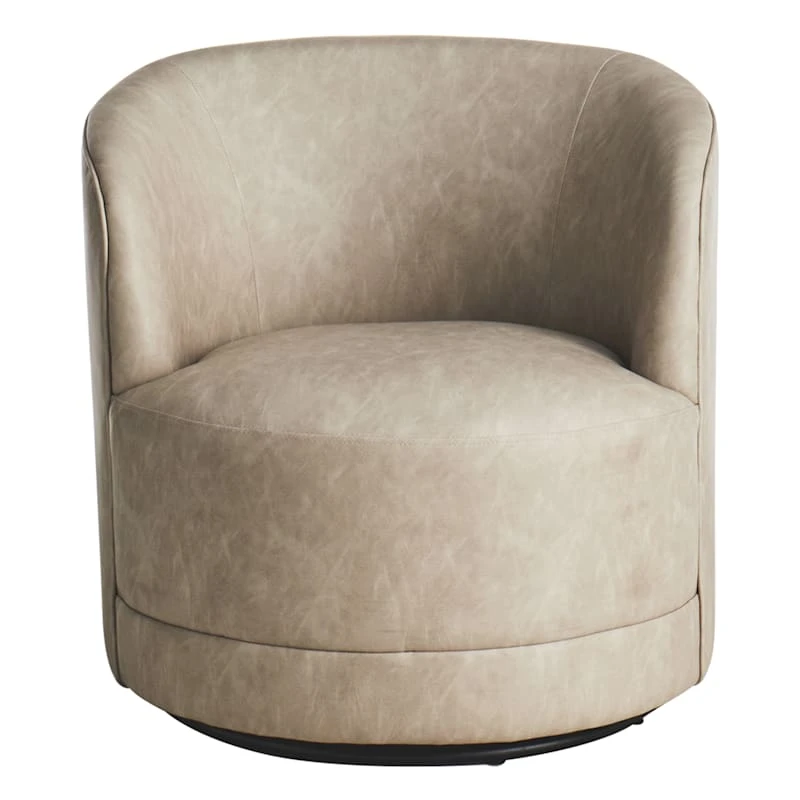 Crosby St Sawyer Grey Faux Leather Swivel Chair 3 Crosby St Sawyer Grey Faux Leather Swivel Chair - Image 3