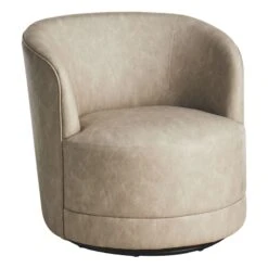 Crosby St Sawyer Grey Faux Leather Swivel Chair