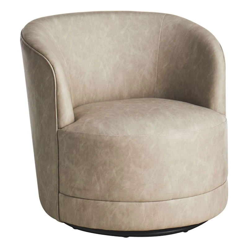 Crosby St Sawyer Grey Faux Leather Swivel Chair 1 Crosby St Sawyer Grey Faux Leather Swivel Chair