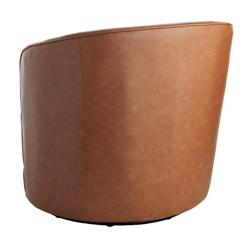 Crosby St Swivel Faux Leather Tub Chair 2 Crosby St Swivel Faux Leather Tub Chair - Image 2