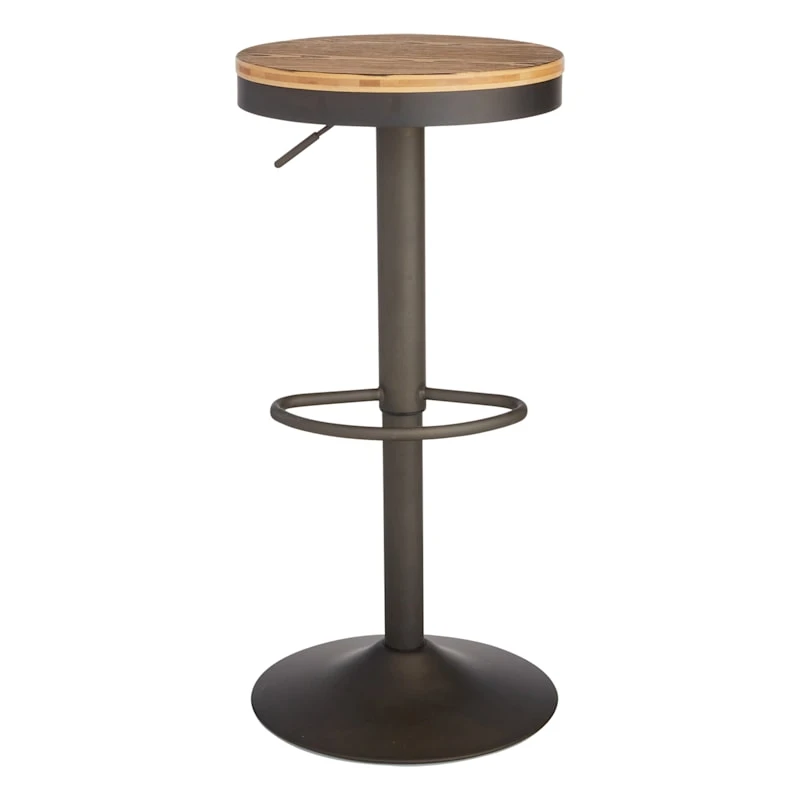 Dakota Adjustable Modern Industrial Barstool, Antique Bronze 3 Dakota Adjustable Modern Industrial Barstool, Antique Bronze - Image 3