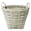 Dark Grey Round Chip Wood Basket, Small