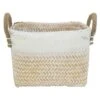 Double Bamboo Rectangle Clear Black Natural/White Small Basket