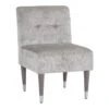 Dove Accent Chair With Silver Capped Wood Legs