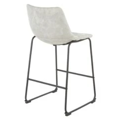 Drake Modern Faux Leather Industrial Barstool, Light Grey 9 Drake Modern Faux Leather Industrial Barstool, Light Grey -Furniture Store drake modern faux leather industrial barstool light grey 3
