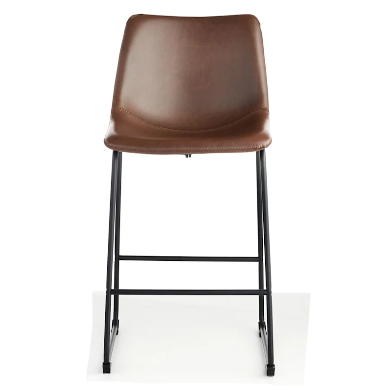 Drake Modern Faux Leather Industrial Counter Stool, Espresso 2 Drake Modern Faux Leather Industrial Counter Stool, Espresso - Image 2