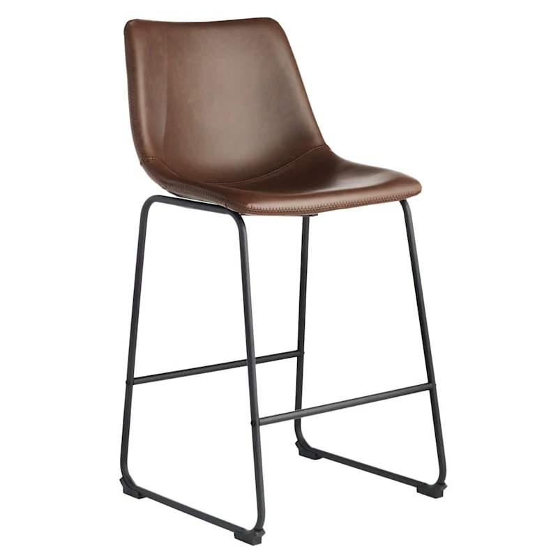 Drake Modern Faux Leather Industrial Counter Stool, Espresso 1 Drake Modern Faux Leather Industrial Counter Stool, Espresso