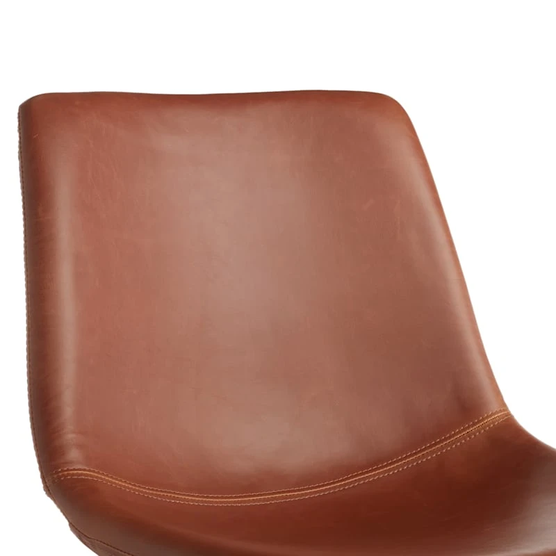 Drake Modern Industrial Faux Leather Dining Chair, Cognac 5 Drake Modern Industrial Faux Leather Dining Chair, Cognac - Image 5