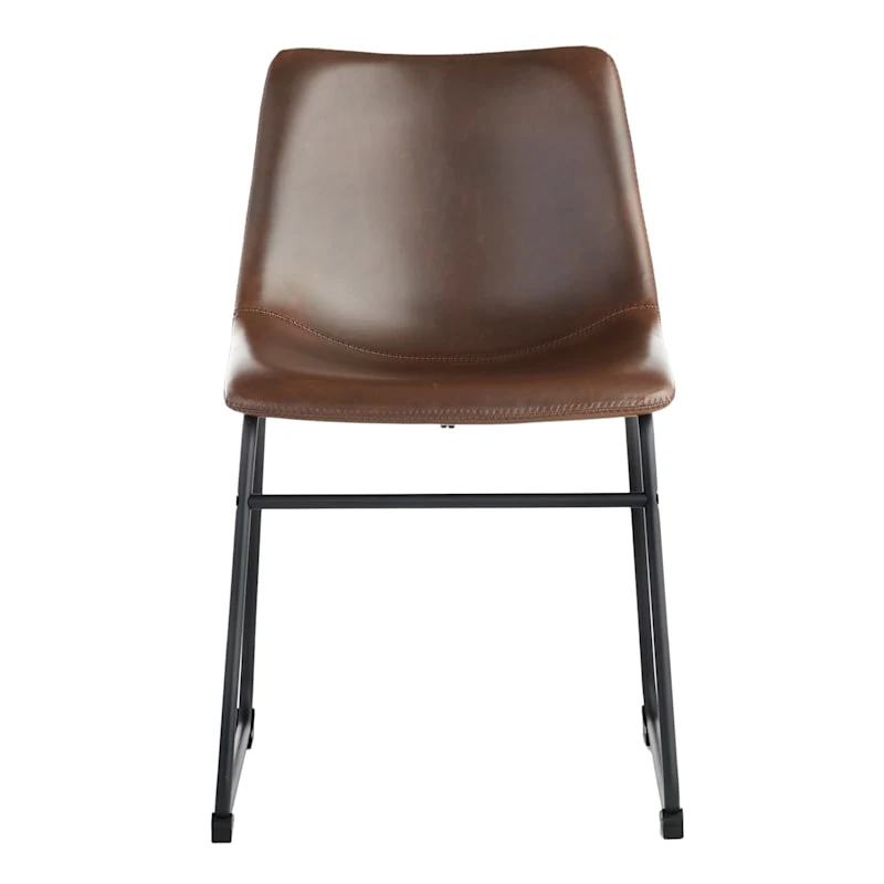 Drake Modern Industrial Faux Leather Dining Chair, Espresso 2 Drake Modern Industrial Faux Leather Dining Chair, Espresso - Image 2