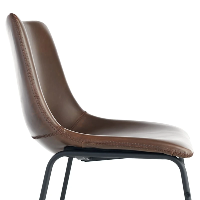 Drake Modern Industrial Faux Leather Dining Chair, Espresso 4 Drake Modern Industrial Faux Leather Dining Chair, Espresso - Image 4