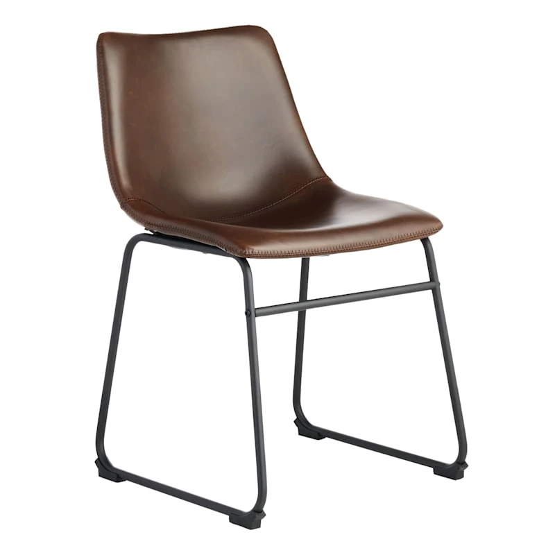 Drake Modern Industrial Faux Leather Dining Chair, Espresso 1 Drake Modern Industrial Faux Leather Dining Chair, Espresso