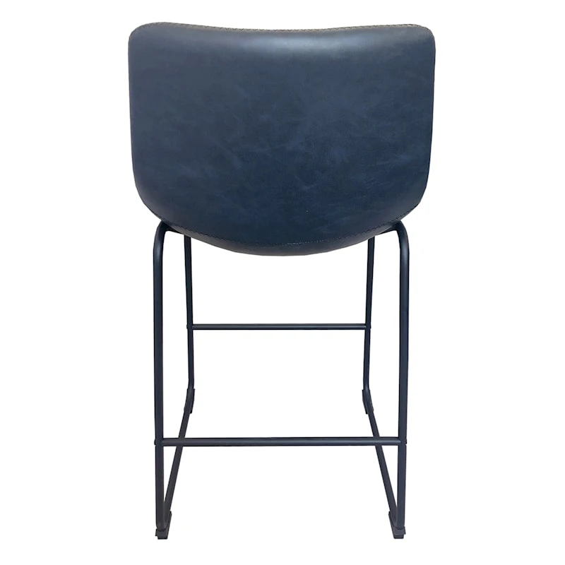 Drake Navy Blue Faux Leather Counter Stool 4 Drake Navy Blue Faux Leather Counter Stool - Image 4