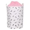 Eyelash Collapsible Laundry Hamper With Drawstring Liner, Pink