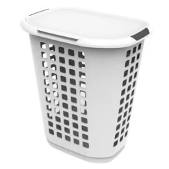 Ezy Storage Laundry Hamper With Lid, White