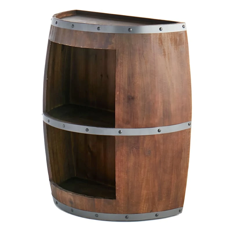 Faux Wine Barrel 2 Tier Display Shelf 3 Faux Wine Barrel 2 Tier Display Shelf - Image 3