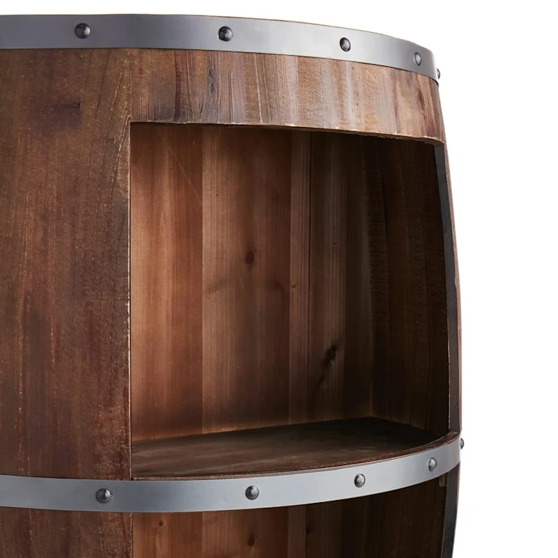 Faux Wine Barrel 2 Tier Display Shelf 5 Faux Wine Barrel 2 Tier Display Shelf - Image 5
