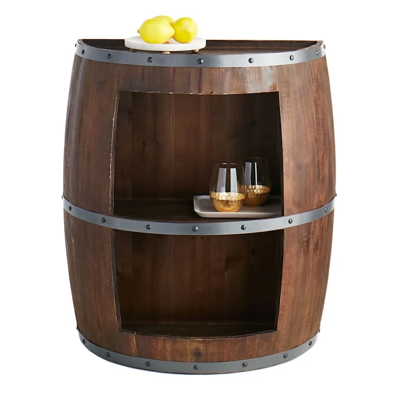 Faux Wine Barrel 2 Tier Display Shelf 7 Faux Wine Barrel 2 Tier Display Shelf - Image 7