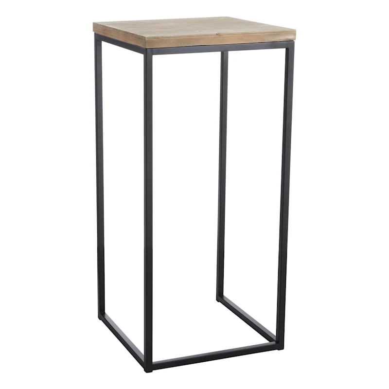 Fiona Wood Top Plant Stand With Metal Base, Large 1 Fiona Wood Top Plant Stand With Metal Base, Large